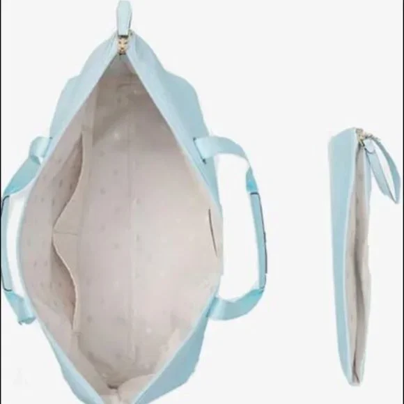 Kate Spade Mel Nylon PACKABLE Tote Aqua Pool Blue - Picture 5 of 12